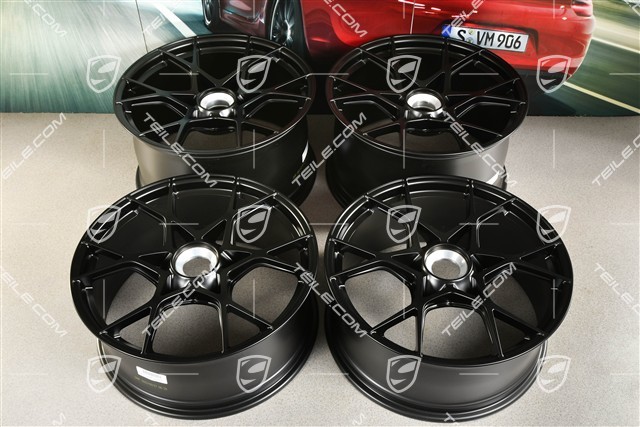 GT4RS 20" wheel rim set, aluminium, 8,5J x 20 ET61 + 11J x 20 ET50, black satin matt