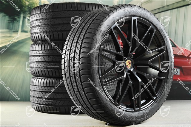 21" koła letnie, komplet, RS Spyder Design II, felgi 9,5J x 21 ET27 + 10J x 21 ET19 + opony letnie Michelin 265/40 R21 + 295/35 R21, z czujnikami ciśnienia, czarny satynowy półmat