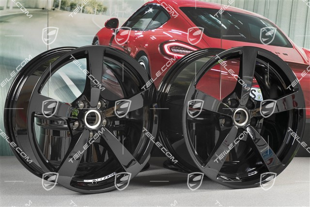 18" Felgensatz Macan, 8J x 18 ET21 + 9J x 18 ET21, schwarz hochglanz