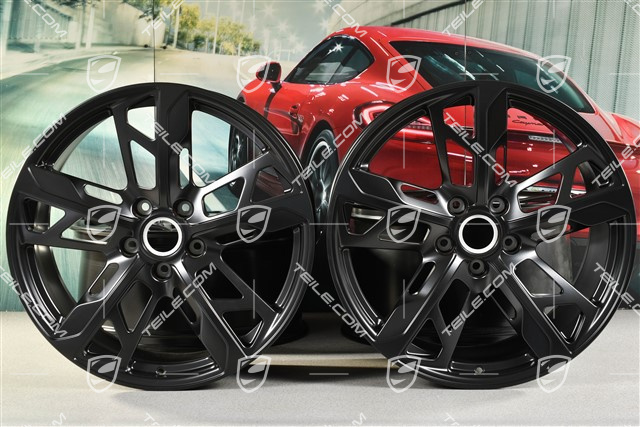21" Wheel rim set Cross Turismo Design, 9,5J x 21 ET60 + 11,5J x 21 ET66, in black satin-mat