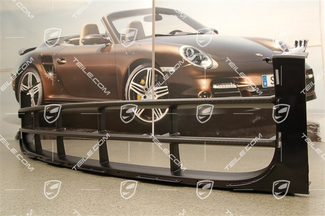 GT2 RS Retaining frame / grille, black satin with carbon, centre