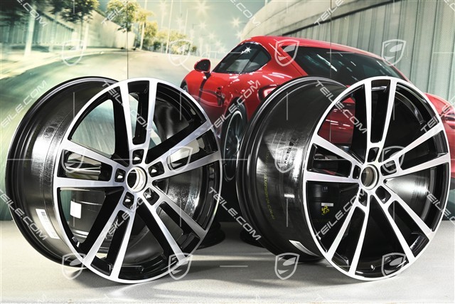 22-inch wheel rim set Cayenne Sport Design, 10J x 22 ET48 +11,5J x 22 ET61, black high gloss
