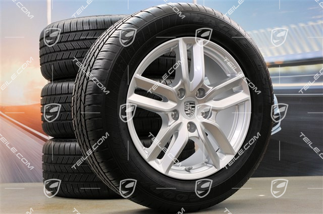 18" koła całoroczne, komplet, Cayenne S facelift 2014-> felgi 8J x 18 ET53 + opony całoroczne GoodYear Eagle LS2 255/55 R18, czujniki ciśnienia