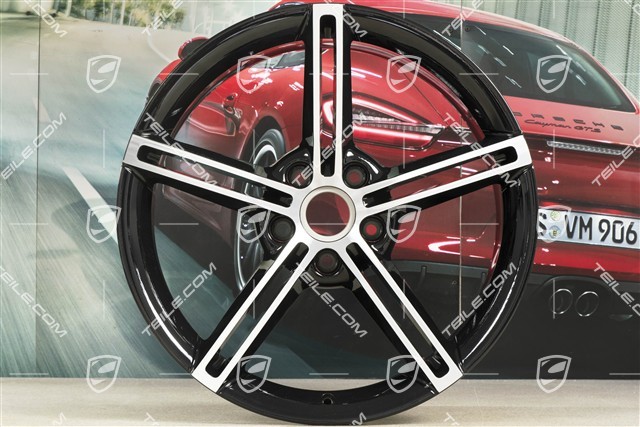 21" Wheel rim set Mission E Design, 9,5J x 21 ET60 + 11,5J x 21 ET66, black high gloss