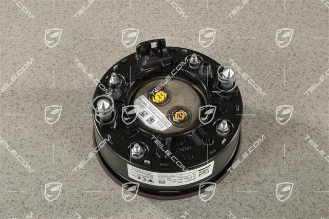 Airbag unit, leather, Marsala red / Galvanic Silver