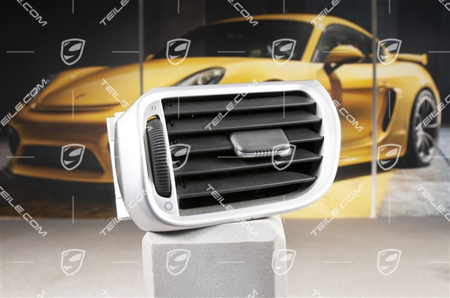 Dashboard side vent / defroster trim / cover, Galvano silver, Carrera S / GTS, R