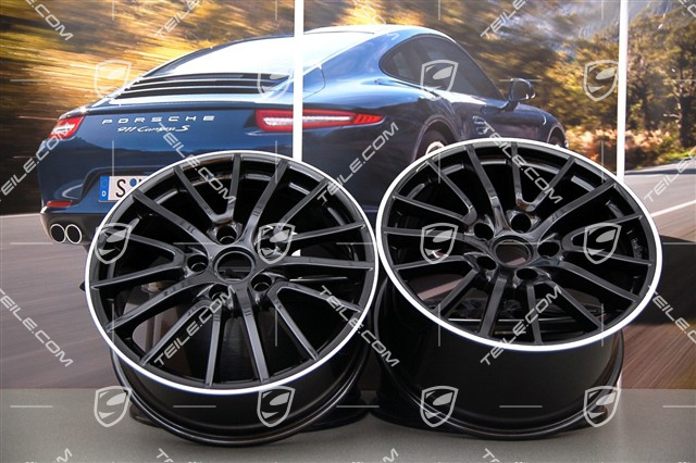 19" Komplet felg SportDesign, 8J x 19 ET57 + 11J x 19 ET51, czarno-srebrne