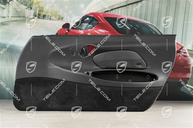 Tapicerka drzwi, skóropodobna, z blendą airbaga, bez głośników, Czarna, R