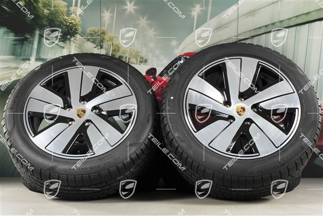19" koła zimowe Taycan S, komplet, felgi 8J x 19 ET50 + 10J x 19 ET47 + NOWE opony zimowe Pirelli P-Zero Winter 225/55 R19 + 275/45 R19