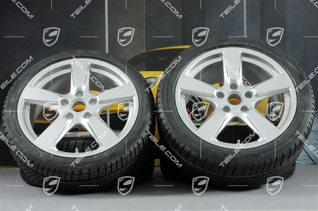 19" Winterräder Satz "Cayman S", Felgen 8J x 19 ET57 + 9,5J x 19 ET45 + Continental WinterContact TS 830P Winterreifen 235/40 R19 + 265/40 R19, ohne RDK-Sensoren