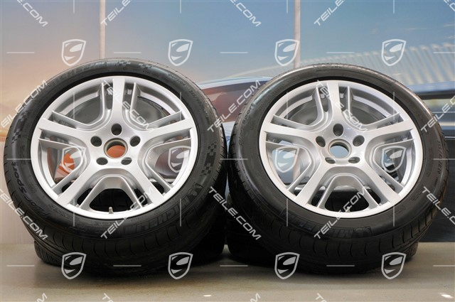 19" Panamera Design Sommerräder Satz, Felgen 9J x 19 ET 60 + 10J x 19 ET61 + Michelin Reifen 255/45 R19+285/40 R19, mit RDK-Sensoren