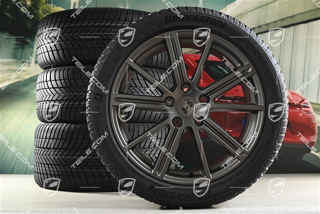20" Panamera Turbo Winterräder Satz, Felgen 9,5J x 20 ET71 + 10,5J x 20 ET71 + NEUE Bridgestone Winterreifen 275/40 R20 + 315/35 R20, Turbonit