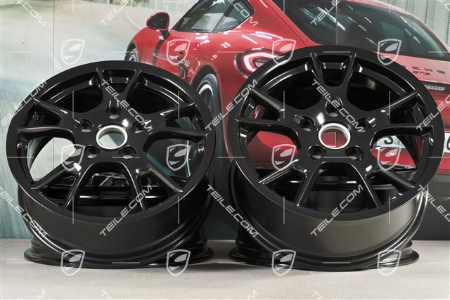 17" Felgensatz Boxster II, 6,5J x 17 ET55 + 8J x 17 ET40, schwarz hochglanz
