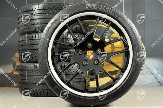 20" RS Spyder Design Sommerräder Satz, Felgen 9,5J x 20 ET65 + 11J x 20 ET 68 + Reifen 255/40 ZR 20 + 295/35 ZR20, in Schwarz