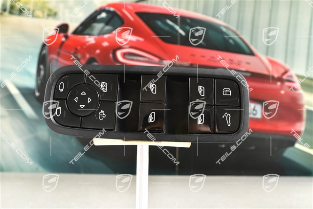 Power windows switch, Drivers side, Black matte, Hybrid