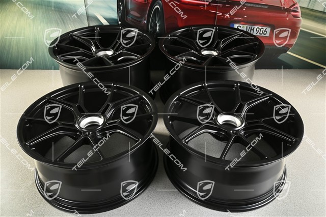 20"+21" GT3 Felgen Satz, 9,5J x 20 ET46 + 12J x 21 ET45, schwarz seidenmatt