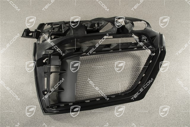 Front bumper retainer frame / grille / vent, lateral, Spyder, Black matte, R