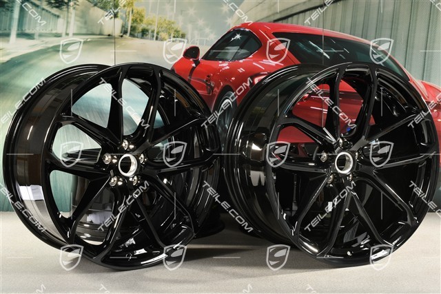 21" komplet felg GT Design, 9,5J x 21 ET27 + 10J x 21 ET19, czarny wysoki połysk