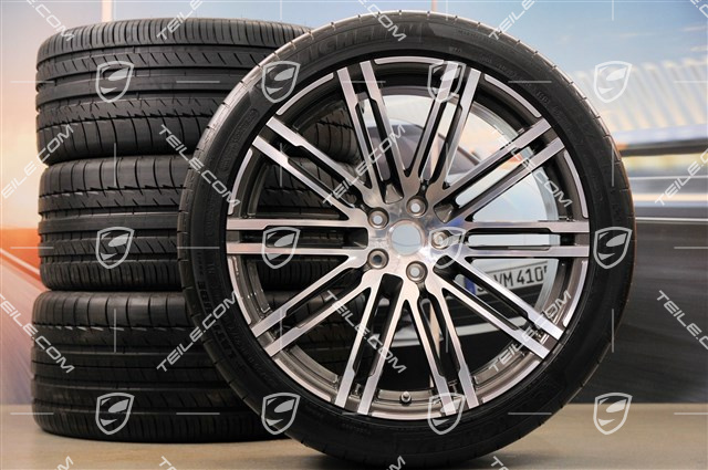 21" Turbo III Sommerräder Satz, Felgen 9J x 21 ET26 + 10J x 21 ET19, Michelin Sommerreifen 265/40 R 21 + 295/35 R 21, RDK-Sensoren