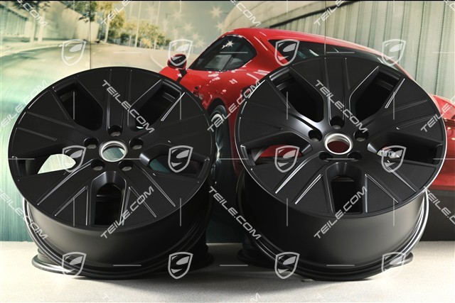 20" Felgensatz Turbo Aero, 9J x 20 ET54 + 11J x 20 ET60, in Schwarz Seidenmatt