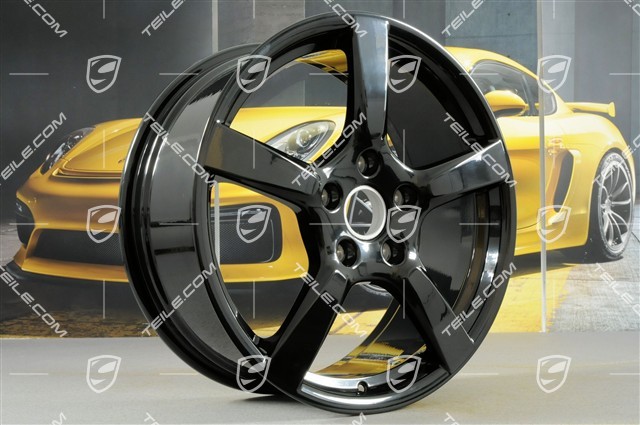 19" Cayman S Felgensatz, 8J x 19 ET57 + 10J x 19 ET45, schwarz hochglanz