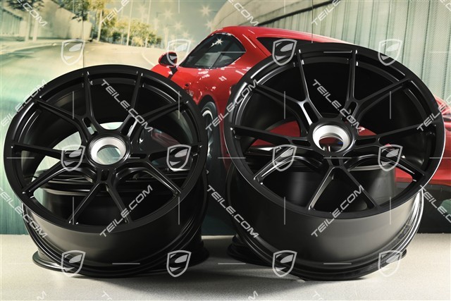20"+21" GT3 Felgen Satz, 9,5J x 20 ET46 + 12J x 21 ET45, schwarz seidenmatt