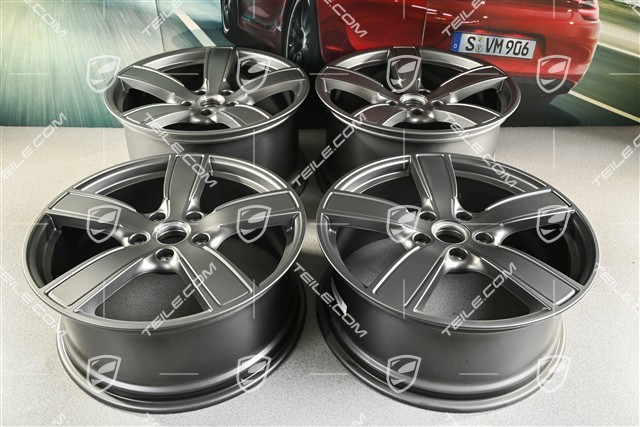 20-inch wheel rim set Carrera Sport, 8,5J x 20 ET57 + 10,5J x 20 ET51, platinum satin matt