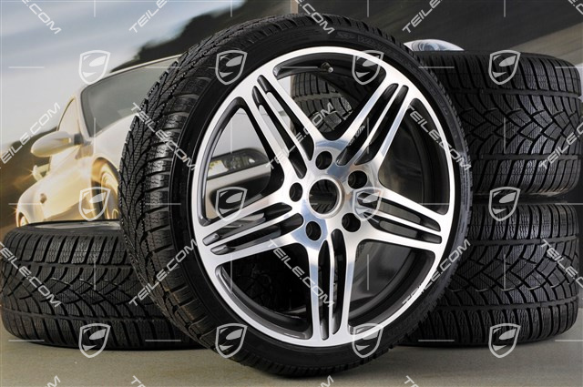 19" Winterräder Satz Turbo (4 Felgen + 4 Reifen), 8,5J x 19 ET56 + 11J x 19 ET51, 235/35R19 + 295/30R19, RDK Sensoren