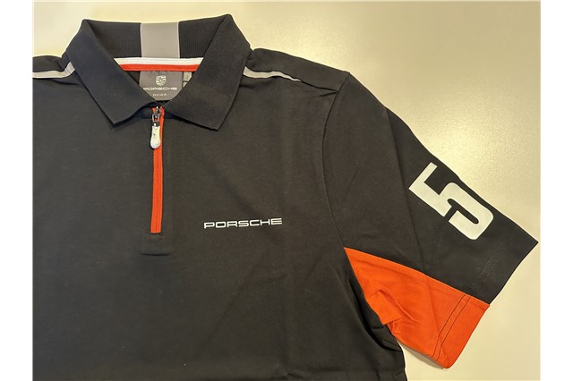 Herren-Poloshirt schwarz/rot S