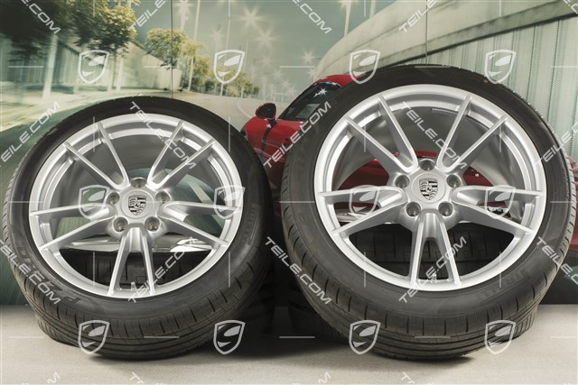 19-/20-inch Carrera summer wheel set, wheel rims 8,5J x 19 ET52 + 11,5J x 20 ET67 + Pirelli summer tyres 235/40 R19 + 295/35 R20, with TPM