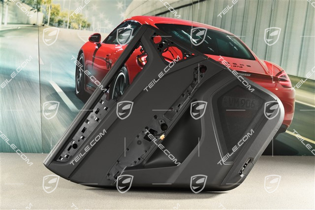 Tapicerka drzwi tylna, wersja bez rolety szyby, Burmester, skóra, czarna, L