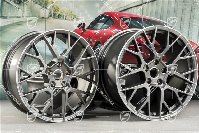 20+21" Felgensatz RS Spyder, Felgen: vorne 8,5J x 20 ET53 + hinten 11,5J x 21 ET67, platinum-seidenmatt