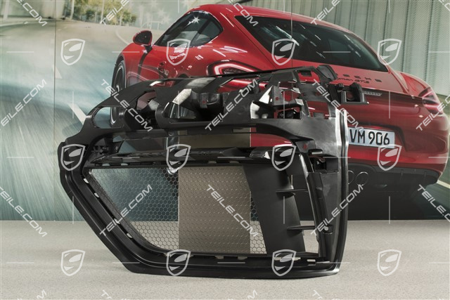 Front bumper retainer frame / grille / vent, lateral, Spyder, Black matte, L