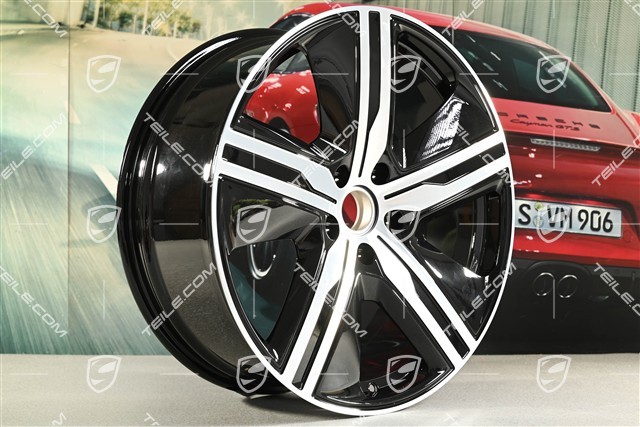 22" felgi Macan Exclusive Design, komplet, 9J x 22 ET29 + 11J x 22 ET47, czarny wysoki połysk
