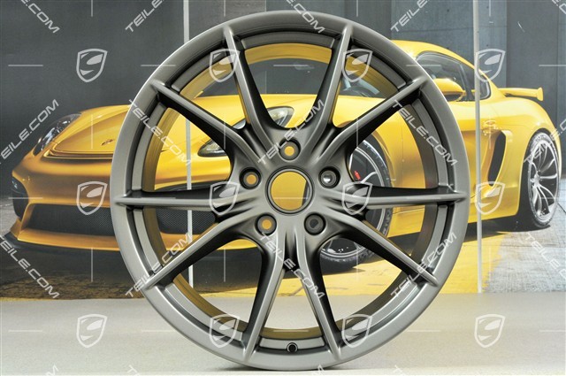 20-inch wheel rim set Carrera S IV, 8,5J x 20 ET49 + 11J x 20 ET56, for winter wheels, C4/C4S/GTS, Platinum satin-mat