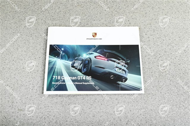 Porsche 718 GT4RS Driver's Manual - instrukcja obsługi, angielski
