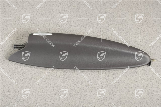 Klapka schowka w drzwi, Skóra, Dark grey, L