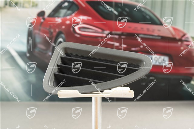 Schalttafelverkleidung, Seitenduese / Seitendüse / Defrosterblende, Oben, Steingrau, L