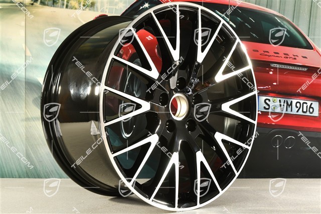 21-inch wheel rim set Panamera Exclusive Design, 9,5J x 21 ET71 + 11,5J x 21 ET69, black high gloss