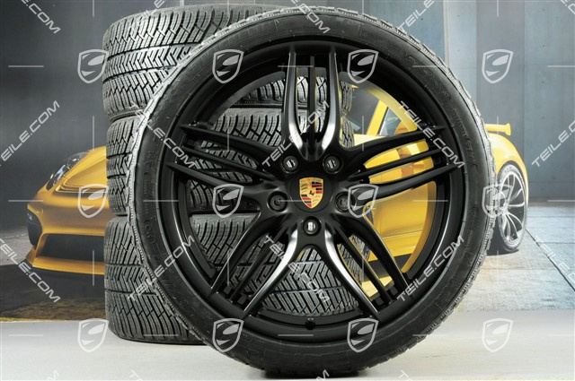 20-inch Sport Design winter wheel set, 8,5J x 20 ET51 + 11J x 20 ET70, Michelin winter tyres 245/35 ZR20 + 295/30 ZR20, without TPMS, black satin mat