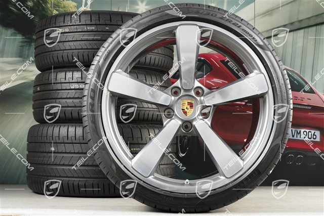 20+21-inch summer wheel set Carrera Exclusive Design, rims 8,5J x 20 ET53 + 11,5J x 21 ET67 + Goodyear summer tyres 245/35 R20 + 305/30 R21, with TPM
