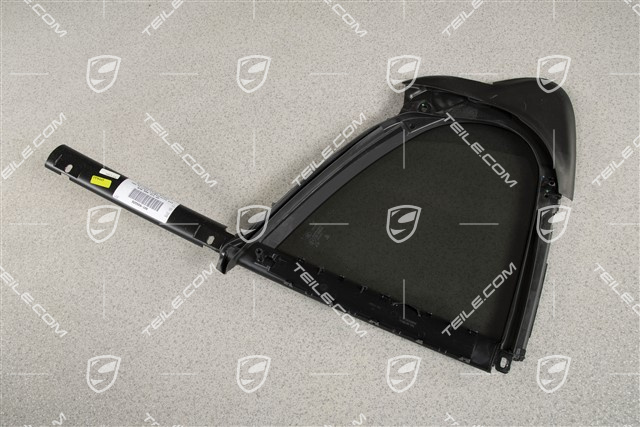 Rear door side window glass, including roll up blind adapter, Privacy glazing, L