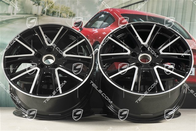 20" komplet felg Exclusive Design, 10,5J x 20 ET71 + 9,5J x 20 ET71, do użytku w zimie, czarny wysoki połysk