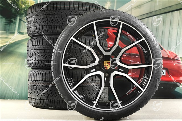 21" RS Spyder Design Winterräder Satz, Felgen 9,5J x 21 ET60 + 11,5J x 21 ET66 + Continental WinterContact TS 860 S Winterreifen 265/35 R21 + 305/30 R21, schwarz hochglanz