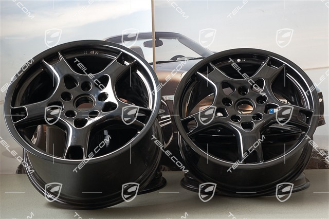 19" Komplet felg Carrera S, 8J x 19 ET57 + 11J x 19 ET67, czarny