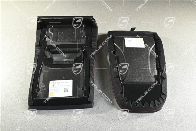 Seat cushion and backrest, 3D printed body-shaped bucket seat with soft hardness