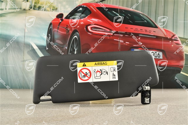 Sonnenblende, mit Make-up Spiegel, Schwarz, R