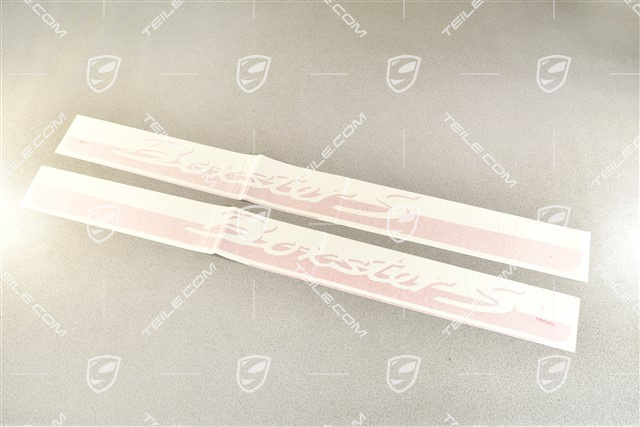 1 Satz, Dekorfolie Satz, seitlich "Boxster S" Schriftzug, Indischrot