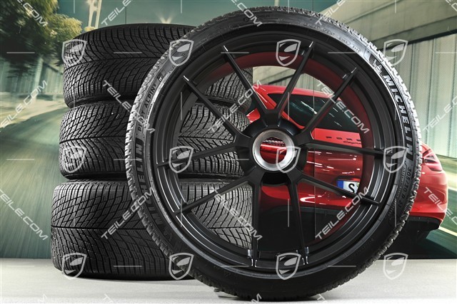 20"+21" Carrera GTS winter wheel set, with central locking, wheel rims 8,5J x 20 ET50 + 11J x 21 ET8 + Michelin winter tyres 245/35 R20 + 305/30 R21, with TPMS, Anthracite Grey, about 100km