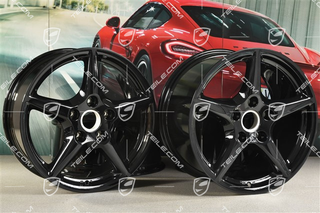 18" Felgensatz Carrera III, 8J x 18 ET57 + 10J x 18 ET58, C2 / C2S, schwarz hochglanz